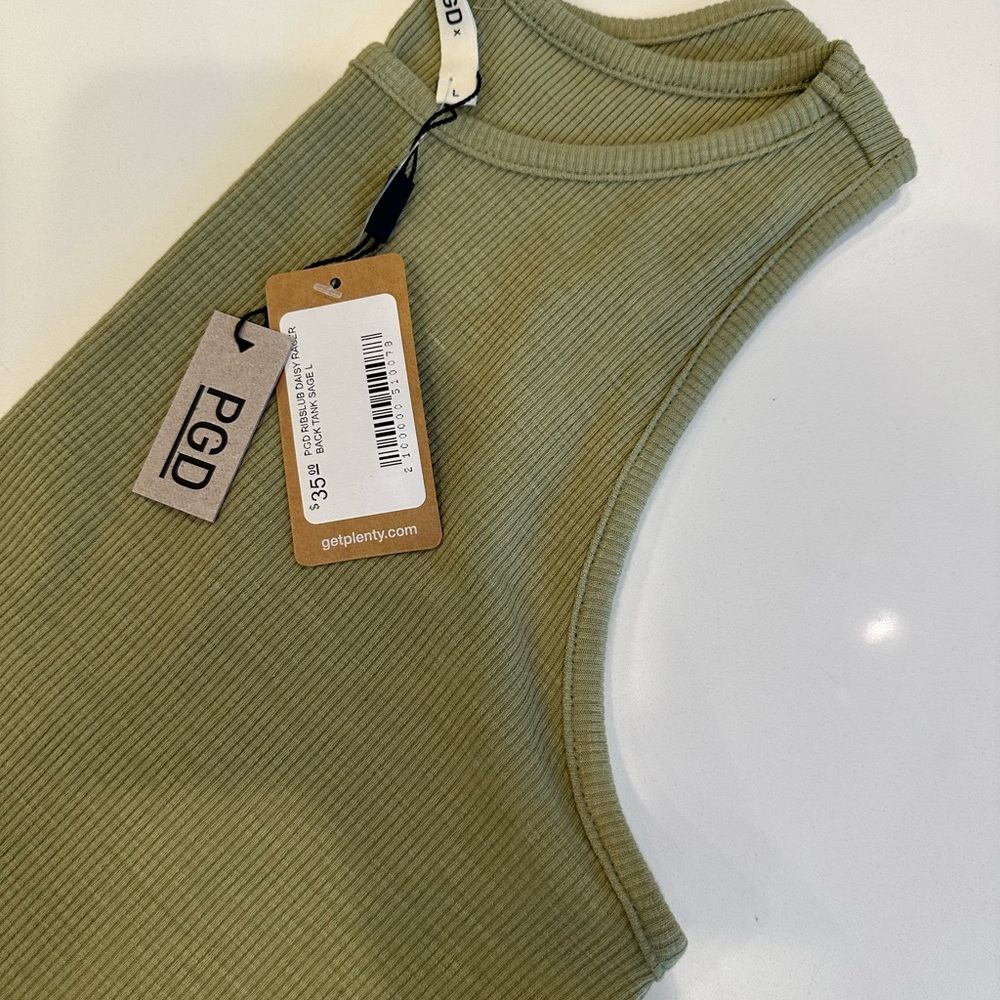 PGD Ribslub Daisy Racer Back Tank - Picture 3 of 4